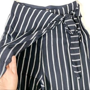 AQUA Flowy Wide-Leg Pants With Attached Half Skirt